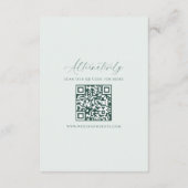 Modern Elegant Minimal QR Code Wedding Details Enc Informatiekaartje (Achterkant)