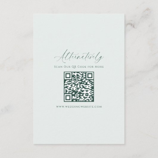 Modern Elegant Minimal QR Code Wedding Details Enc Informatiekaartje (Achterkant)