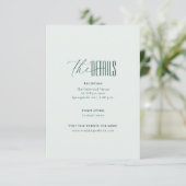 Modern Elegant Minimal QR Code Wedding Details Enc Informatiekaartje (Staand voorkant)
