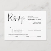 Modern Elegant Minimal, RSVP, Black Font, Repler Informatiekaartje (Voorkant)