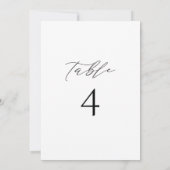 Modern Elegant Minimal Table Number Card Kaart (Achterkant)