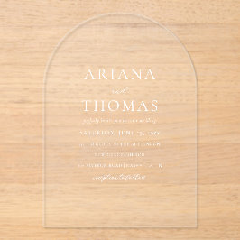 Modern Elegant Minimal Wedding Acryl Uitnodigingen