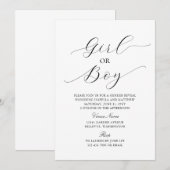 Modern Elegant Minimalist Baby Gender Reveal Kaart (Voorkant / Achterkant)