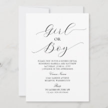 Modern Elegant Minimalist Baby Gender Reveal