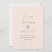 Modern Elegant Minimalist Blush Monogram Weddensch Kaart (Voorkant)