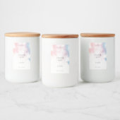 Modern Elegant Minimalist Blush Pink Blue Voedselcontainer Etiket (Flessen)