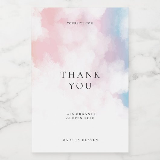 Modern Elegant Minimalist Blush Pink Blue Voedselcontainer Etiket (Enkel label)