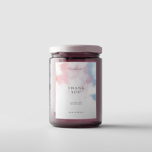 Modern Elegant Minimalist Blush Pink Blue Voedselcontainer Etiket