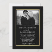 Modern Elegant Minimalist BW Photo Wedding Kaart (Voorkant)