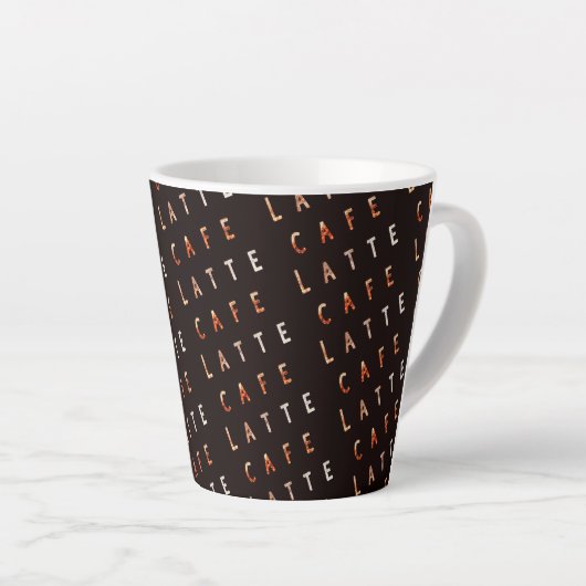 Modern Elegant Minimalist Caffe Latte Typografie L Mok (Rechterhoek)