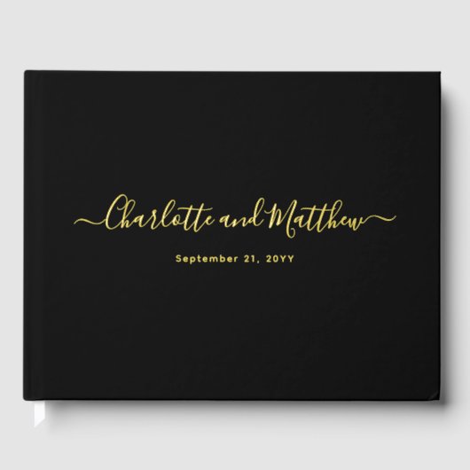Modern Elegant Minimalist Chic Personalize Wedding Gastenboek (Voorkant)