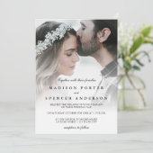 Modern Elegant Minimalist Custom Photo Wedding Kaart (Staand voorkant)