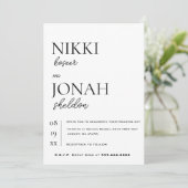 Modern Elegant Minimalist en Clean Wedding Kaart (Staand voorkant)