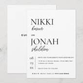 Modern Elegant Minimalist en Clean Wedding Kaart (Voorkant / Achterkant)