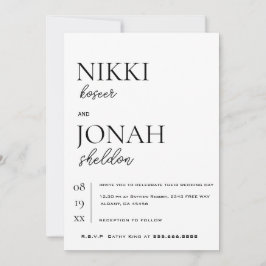 Modern Elegant Minimalist en Clean Wedding Kaart