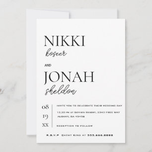 Modern Elegant Minimalist en Clean Wedding Kaart