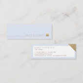 Modern Elegant Minimalist Gold Accent Pastel Blue Mini Visitekaartje (Voorkant / Achterkant)