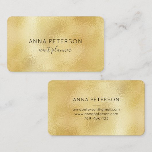 Modern Elegant Minimalist Gold Foil Visitekaartje (Voorkant / Achterkant)
