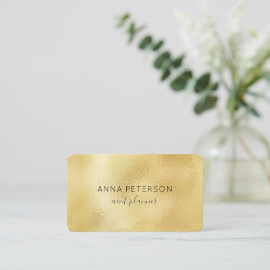 Modern Elegant Minimalist Gold Foil Visitekaartje (Staand voorkant)