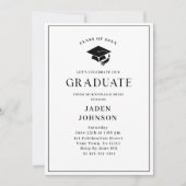Modern Elegant Minimalist Graduation Party Kaart (Voorkant)