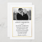 Modern Elegant Minimalist Photo BW Wedding Kaart (Voorkant / Achterkant)