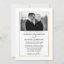 Modern Elegant Minimalist Photo BW Wedding