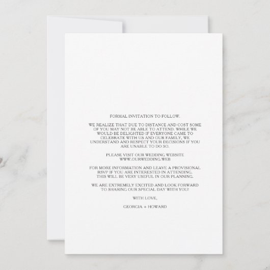 Modern Elegant Minimalist Photo Couple Wedding (Achterkant)