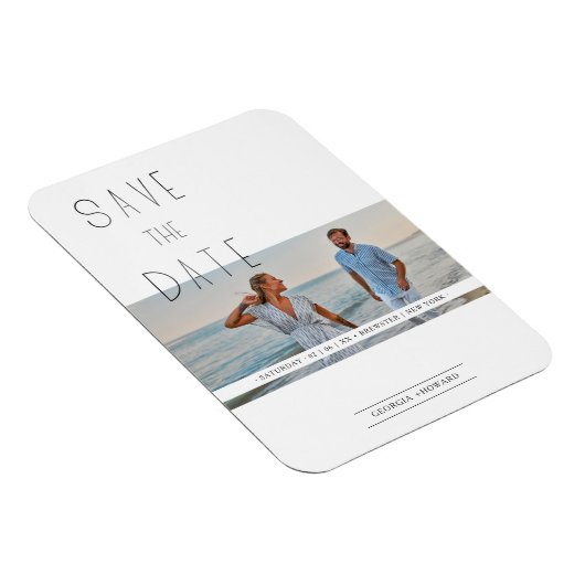 Modern Elegant Minimalist Photo Couple Wedding Magneet (Rechterzijde)