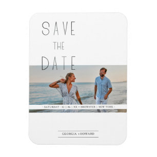 Modern Elegant Minimalist Photo Couple Wedding Magneet