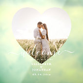 Modern Elegant Minimalist Photo Weddenschap Welkom Raamsticker (Vel 3)