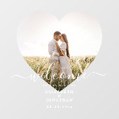 Modern Elegant Minimalist Photo Weddenschap Welkom Raamsticker (Vel)