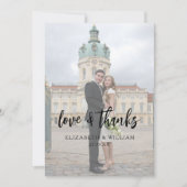 Modern Elegant Minimalist Photo Wedding Bedankkaart (Voorkant)