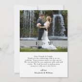 Modern Elegant Minimalist Photo Wedding Bedankkaart (Achterkant)