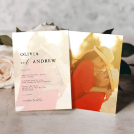 Modern Elegant Minimalist Photo Wedding Invitation Kaart