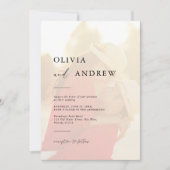 Modern Elegant Minimalist Photo Wedding Invitation Kaart (Voorkant)