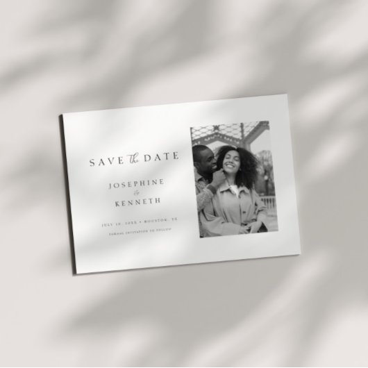 Modern Elegant Minimalist Photo Wedding Save The Date