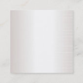 Modern Elegant Minimalist Plain Faux Silver Glam Vierkante Visitekaartje (Achterkant)