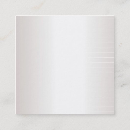 Modern Elegant Minimalist Plain Faux Silver Glam Vierkante Visitekaartje (Achterkant)