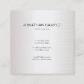 Modern Elegant Minimalist Plain Faux Silver Glam Vierkante Visitekaartje (Voorkant)