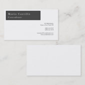 Modern Elegant Minimalist Plain Gray White Visitekaartje (Voorkant / Achterkant)