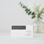Modern Elegant Minimalist Plain Gray White Visitekaartje (Staand voorkant)