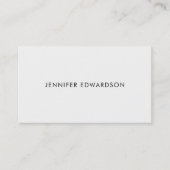 Modern elegant minimalist plain white professional visitekaartje (Voorkant)