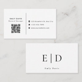 Modern Elegant Minimalist QR Code Business Card Visitekaartje