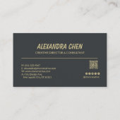 Modern Elegant Minimalist QR Code Visitekaartje (Achterkant)