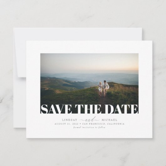 Modern Elegant Minimalist Save the Date Photo (Voorkant)