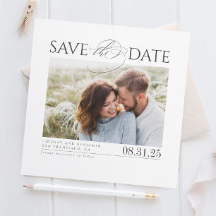 Modern Elegant Minimalist Save the Date Photo