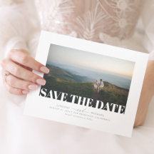 Modern Elegant Minimalist Save the Date Photo