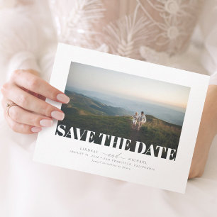 Modern Elegant Minimalist Save the Date Photo