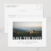 Modern Elegant Minimalist Save the Date Photo Aankondigingskaart (Voorkant / Achterkant)
