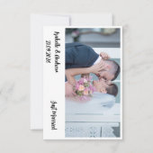 Modern Elegant Minimalist Script Photo Wedding Notitiekaartje (Voorkant)